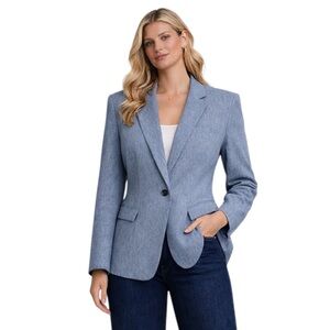 Banana Republic Blue Single Breasted One Button Blazer